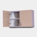 کابینت آماده فلزی گالوانیزه درب چوبی 90 سانت هوایی رنگ کرم کتان